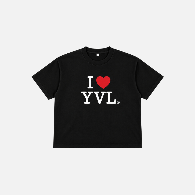 I LOVE YVL TEE BLACK